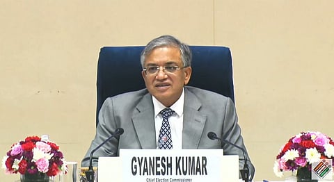 CEC Gyanesh Kumar leading the ECI press conference on Bihar Assembly Election Schedule