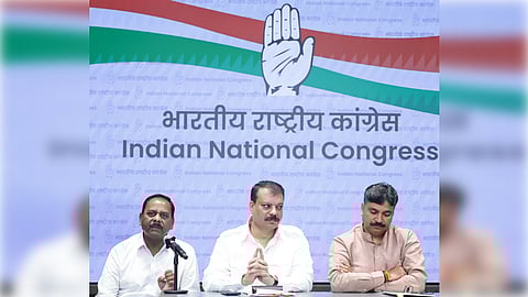  New Delhi: Leader of the Opposition in Rajasthan assembly, Tika Ram Jully, along with Leader of the Opposition in the Madhya Pradesh Assembly Umang Singhar addresses a press conference in New Delhi on Tuesday, October 07, 2025.