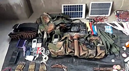 Captures Moaists belongings including phones and bomb materials