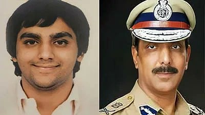 Portrait image of 33 year old Aqil Akhtar and his father ex-DGP Mohammed Mustafa who was accused by his son of having an affair with his wife.