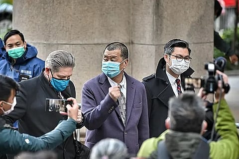 Jimmy Lai photographed outside the Court of Final Appeal on December 31, 2020.