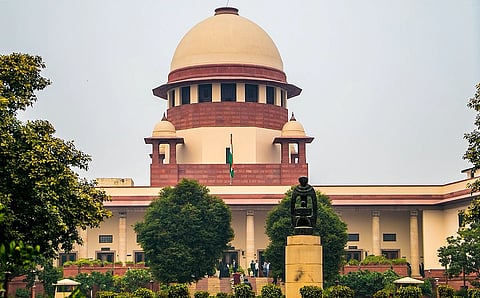 In the image Supreme court of India building is shown