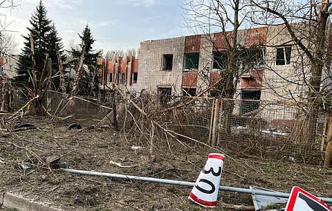 Image of debris and remains of Kindergarten in Dnipro after Russian attack on 2024-04-02