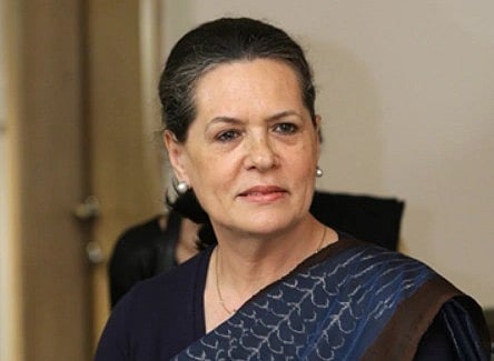 Image of Sonia Gandhi in 2010. In the picture she is meeting the Chairperson of the United Progressive Alliance.