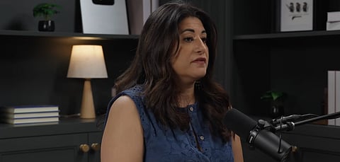 Image of Yasmin Mohammed on a podcast hosted by Jordan Syatt. 