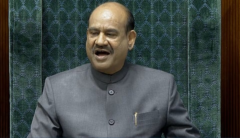 Screenshot of Sansad TV feed of Day 12 of the Winter Session of Parliament 2025, featuring Om Birla.