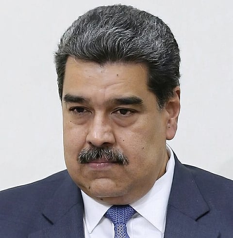 The image of Venezuelan President Nicolás Maduro in a meeting with Iran's leader Seyyed Ali Khamenei