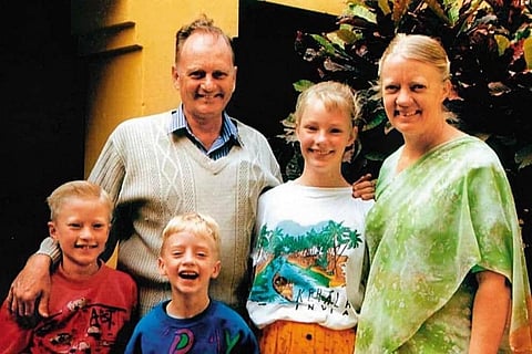 A photo of of the Staines family.