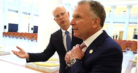 Image of US President’s Special Envoy Steve Witkoff and Special Presidential Representative for Investment and Economic Cooperation with Foreign Countries.