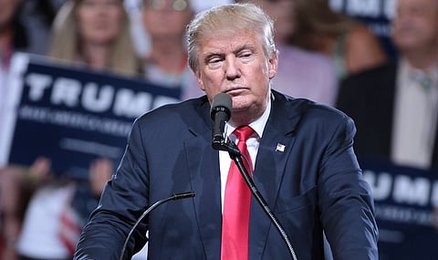 Image of President Donald Trump speaking with supporters at a campaign rally at Veterans Memorial Coliseum at the Arizona State Fairgrounds in Phoenix, Arizona.