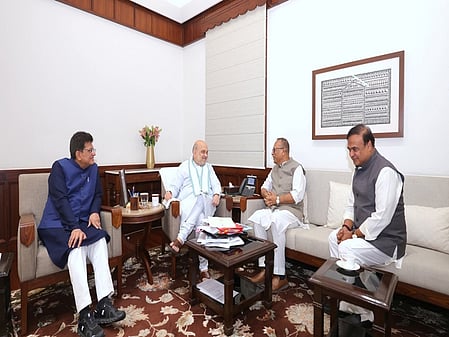 Assam CM Sarma accompanies Pradyut Bordoloi to meet HM Amit Shah after BJP entry