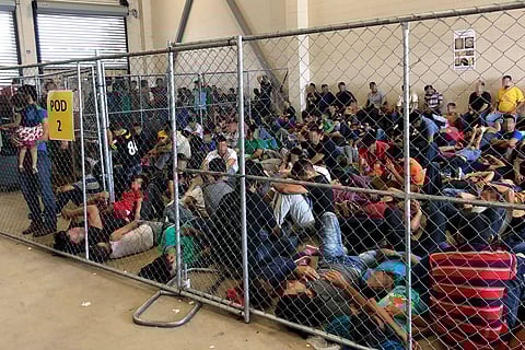 Overcrowding of families at a detention center in Texas, 2019