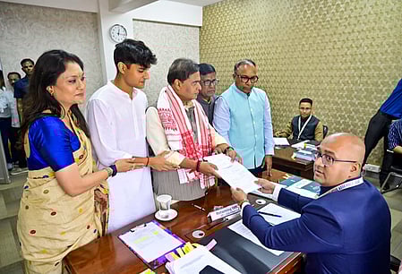 Assam CM leads huge rally to submit nomination