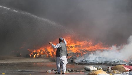 Blaze reduces 43 shops to ashes in Afghanistan