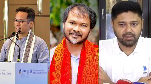 left: Gaurav Gogoi; centre: Akhil Gogoi; Right: LurinJyoti Gogoi