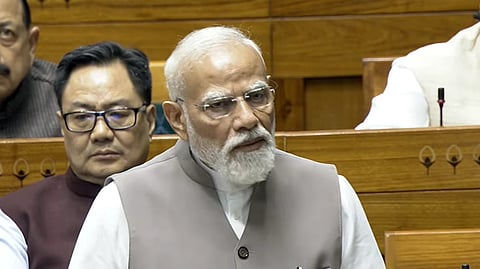Narendra Modi speaking in Lok Sabha