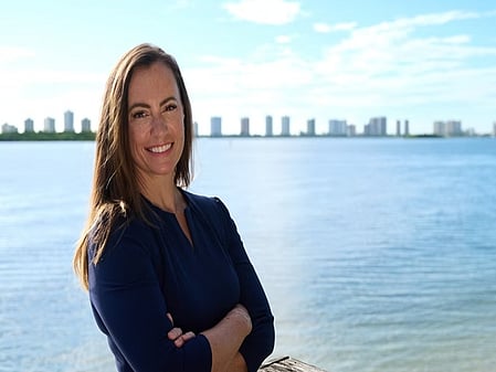 Emily Gregory, a Democrat who won the by-election in a state constituency that includes US President Donald Trump