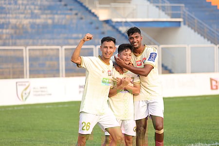 Shillong Lajong cruise past Gokulam Kerala FC to move into top three in the Indian Football League (IFL) 2025-26 at the Payyanad Stadium in Manjeri, Kerala, on Thursday.  Photo credit: AIFF
