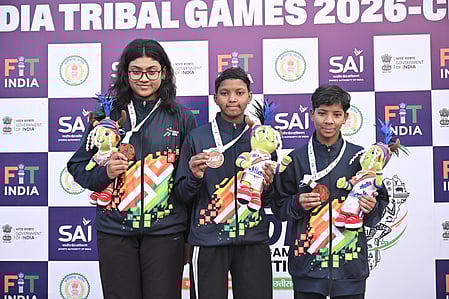 Five-star Manikanta dominates swimming for Karnataka; Odisha’s Anjali Munda completes golden hat-trick on the second day of the Khelo India Tribal Games (KITG) 2026 in Raipur on Thursday. Photo credit: