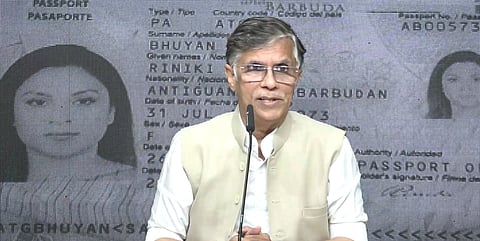 Pawan Khera addressing a press conference