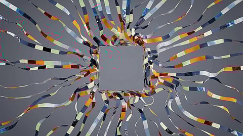 Illustration of global users struggling with AI tools due to language barriers and English bias