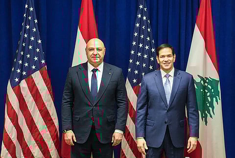 Marco Rubio meets with Lebanese President Joseph Aoun in New York City, New York, September 22, 2025