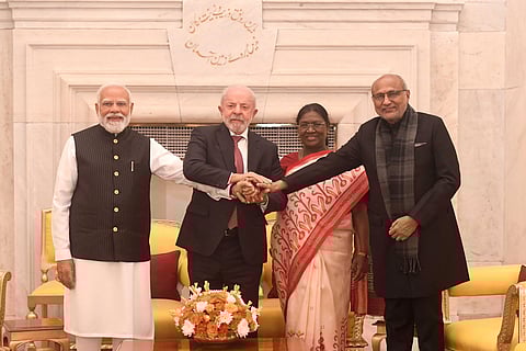 Brazilian President Luiz Inácio Lula da Silva met PM Modi, President Droupadi Murmu and Vice President CP Radhakrishnan during the AI Impact Summit held in India, February 2026
