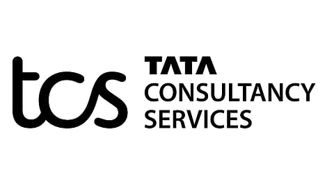Logo of Tata Consultancy Services in bold black text on a white background. The letters "tcs" are stylized, with the full name in capital letters beside it.