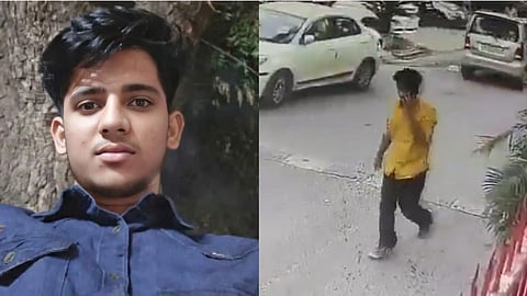 In the image on one side Rahul Meena is shown and on the other side his image from the CCTV footage is shown