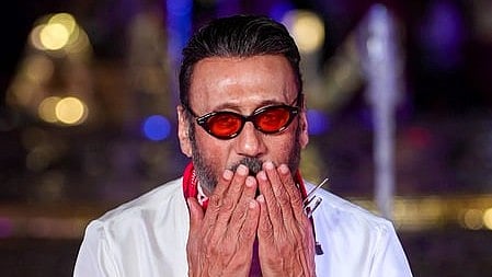 In the image Jackie Shroff is shown 