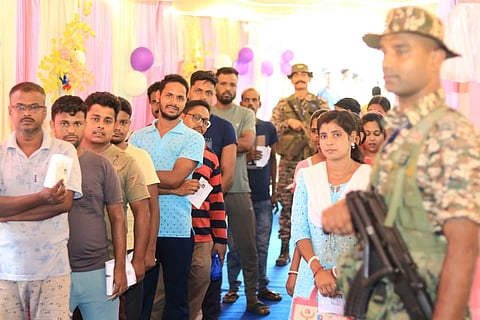 Voters in line in West Bengal