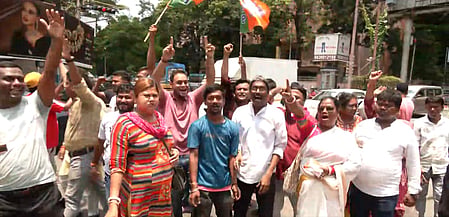 Celebrations erupt among supporters as BJP leads early trends in West Bengal