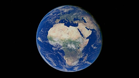 Earth in the black sky image
