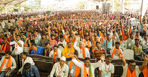 BJP workers and supporters at a rally before the 2026 Assembly Election
