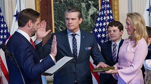 Pete Hegseth’s swearing in as Secretary of Defense, January 2025