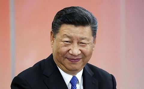 Chinese President Xi Jinping speaking at an official event in Beijing.