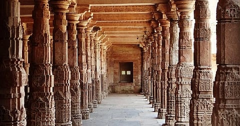 View of the Bhojshala-Kamal Maula Mosque Complex in Dhar, Madhya Pradesh, amid the ongoing legal dispute over the site’s religious identity between Hindu and Muslim groups