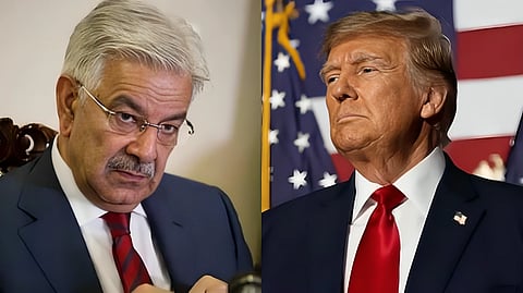 Pakistani Defence Minister Khawaja Asif and US president Donald Trump