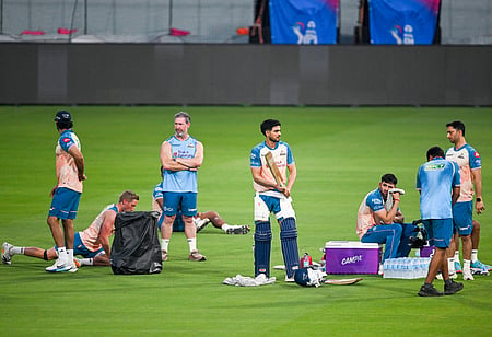Players of Gujarat Titans and Rajasthan Royals during an IPL 2026 match ahead of the Qualifier 2 clash