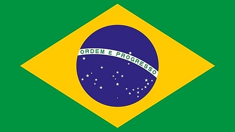The flag of Brazil, featuring a green field, yellow diamond, and blue globe with white stars and a white banner reading “Ordem e Progresso.”
