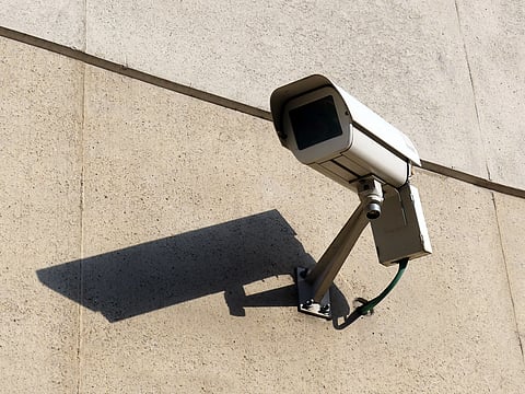 Illustration depicting digital surveillance, spyware and government monitoring in democratic societies