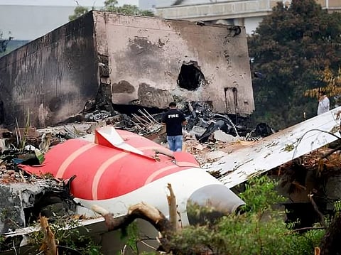 Wreckage of Air India Flight 171 as investigators continue examining the cause of the crash