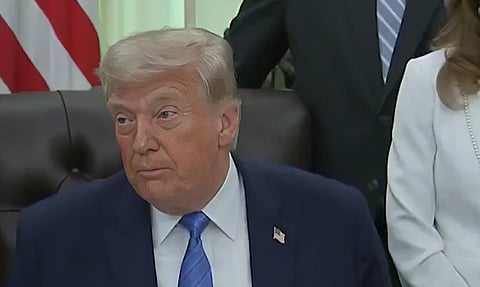 US President Donald Trump during escalating military action against Iran after ordering a second night of strikes