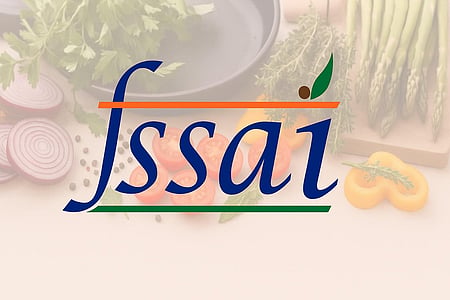 The FSSAI India logo is shown above vegetables 