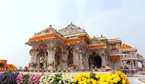 Image of Ayodhya Dham on the day of Śri Rāma Lalā Prāṇ Pratiṣṭhā event.