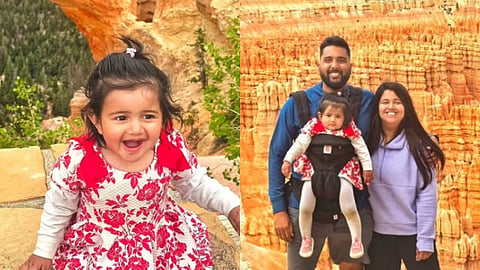 Indian-origin toddler Aarya explores a US national park with her parents during their Guinness World Record journey