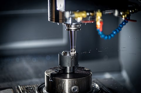 Precision rotary die operating on a high-speed manufacturing line producing accurate and consistent cuts
