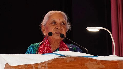 Photo of Uttar Pradesh Governor Anandiben Patel's convocation speech at the Chhatrapati Shahu Ji Maharaj University in Kanpur
