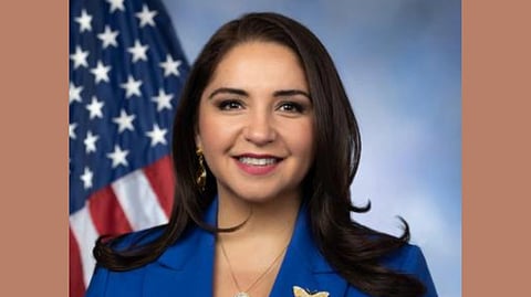 In the image Rep. Delia Ramirez (D-Ill.) is shown