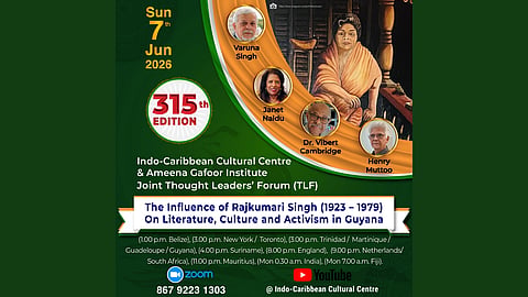 In the image Rajkumari Singh is shown with a poster of 315 edition 